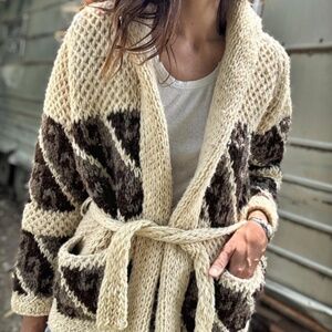70's Belted Cowichan Sweater